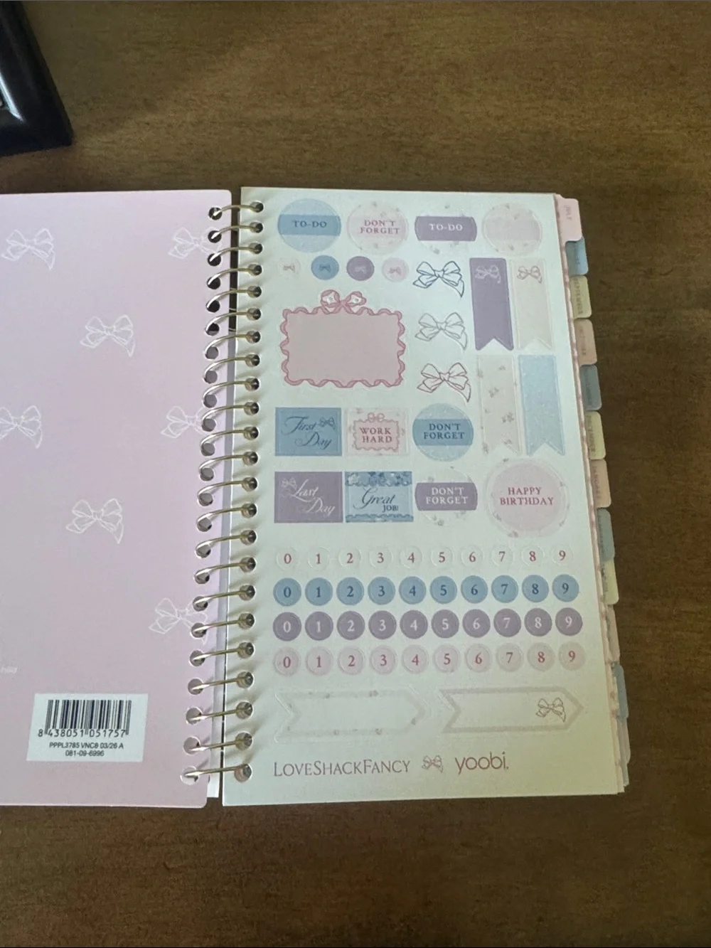 LoveShackFancy Planner - White with Pink Floral & Gold Accents - NWT